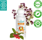 Puressentiel Muscles & Joints Roll-On bottle, 75ml, with 14 essential oils.