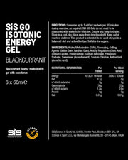 Directions, ingredients and nutrition information for SIS Blackcurrant gel.