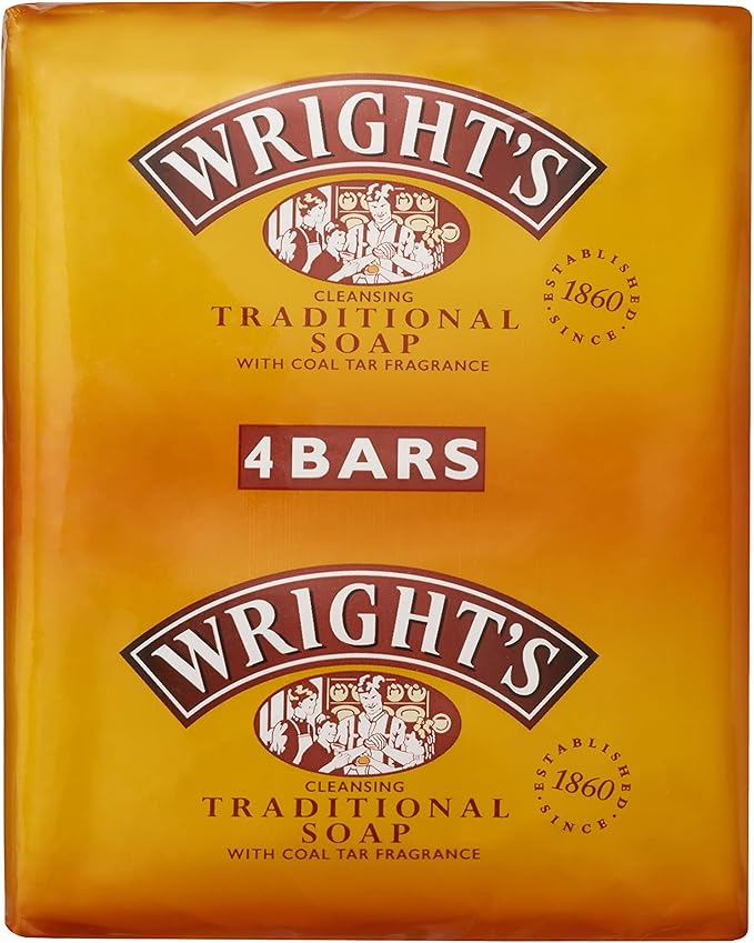 Wright's Traditional Soap 4-pack, four 100g bars with classic packaging.