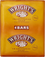 Wright's Traditional Soap 4-pack, four 100g bars with classic packaging.