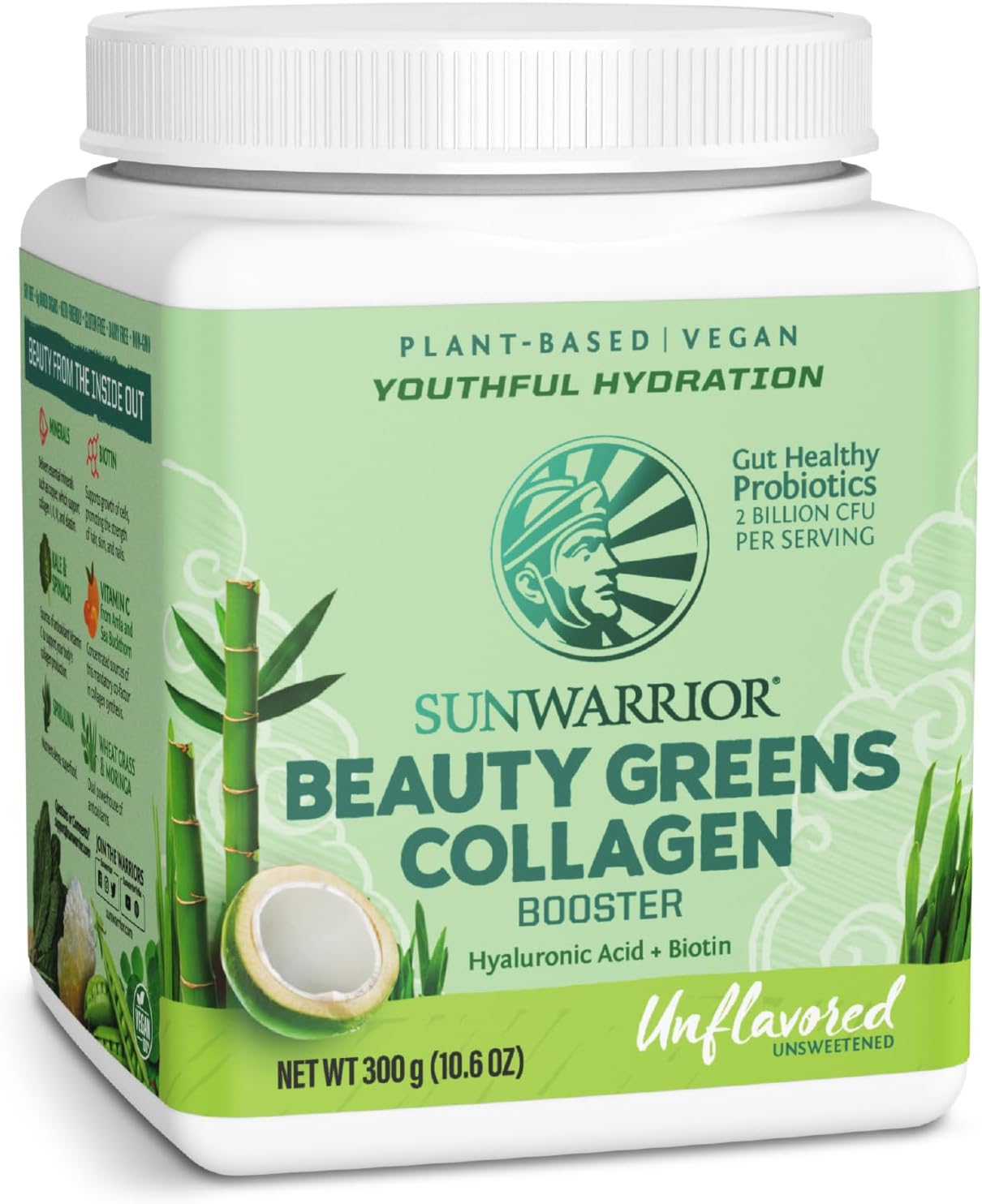 Sunwarrior Beauty Greens Collagen Superfood Drink 300g Tub - Unflavoured
