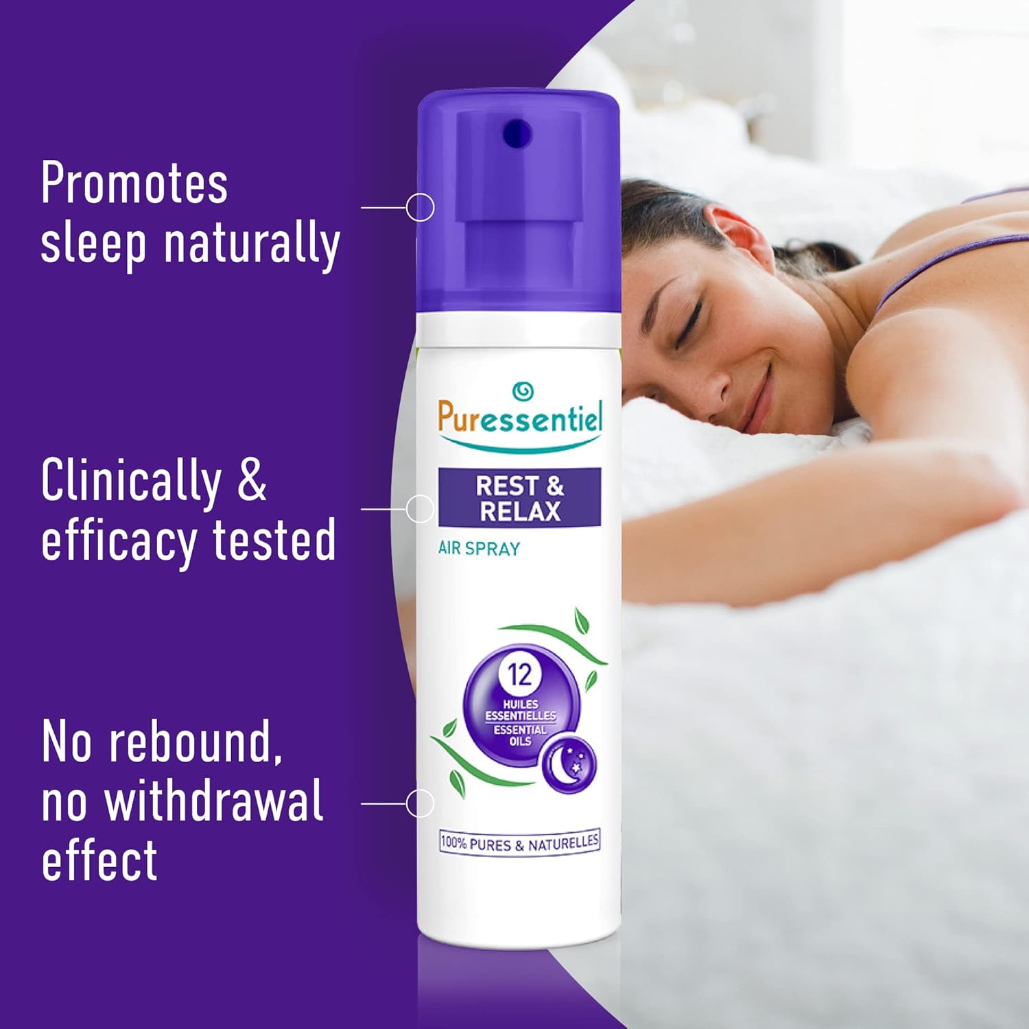 Puressentiel Rest & Relax Air Spray with 12 Essential Oils - 75ml