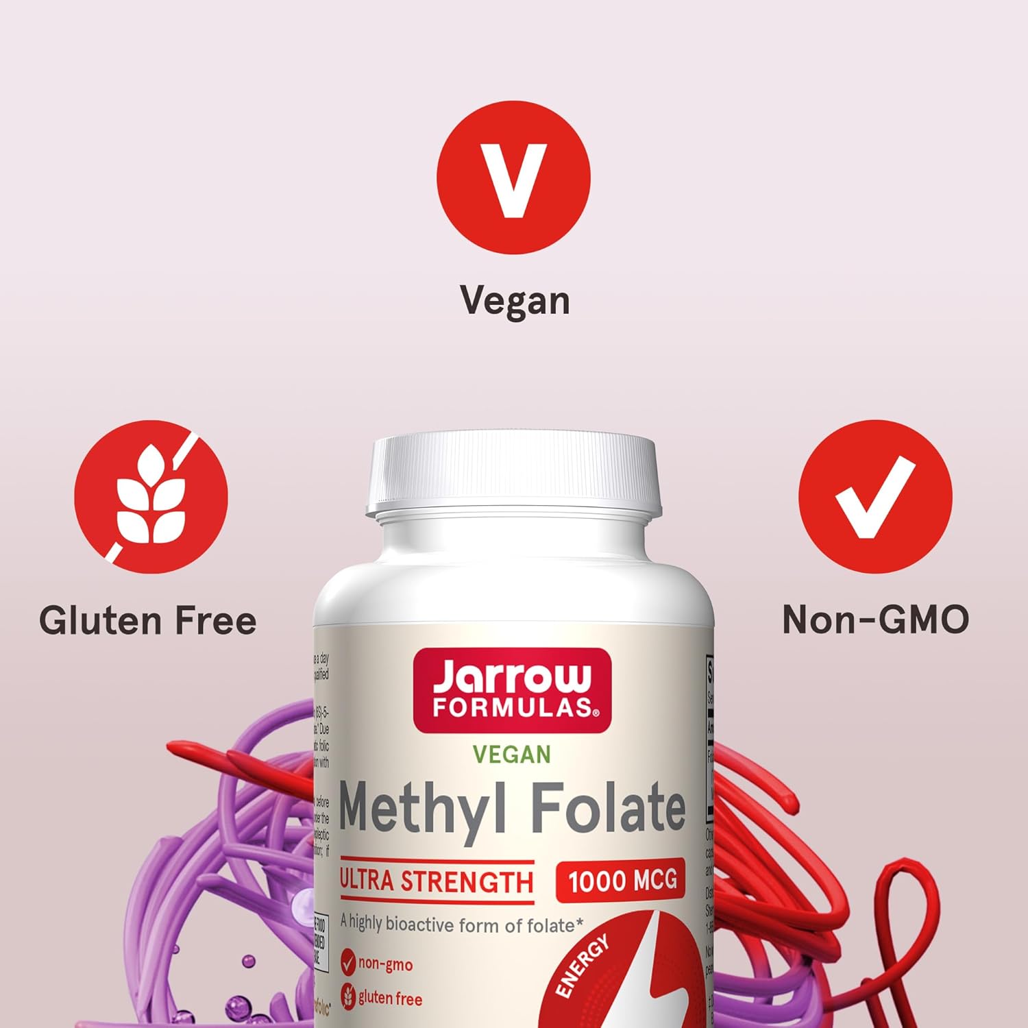 Jarrow Formulas Methyl Folate – 1000 mcg, 100 Veggie Capsules