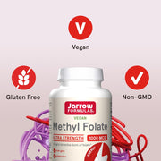 Jarrow Formulas Methyl Folate – 1000 mcg, 100 Veggie Capsules