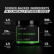 Kaged Pre Workout Supplement Powder - Berry Blast with Creatine & BCAAs - 570g