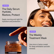 Acure Zombie Cell Clarifying Mask Milk Thistle & Niacinamide 40ml step one & step two