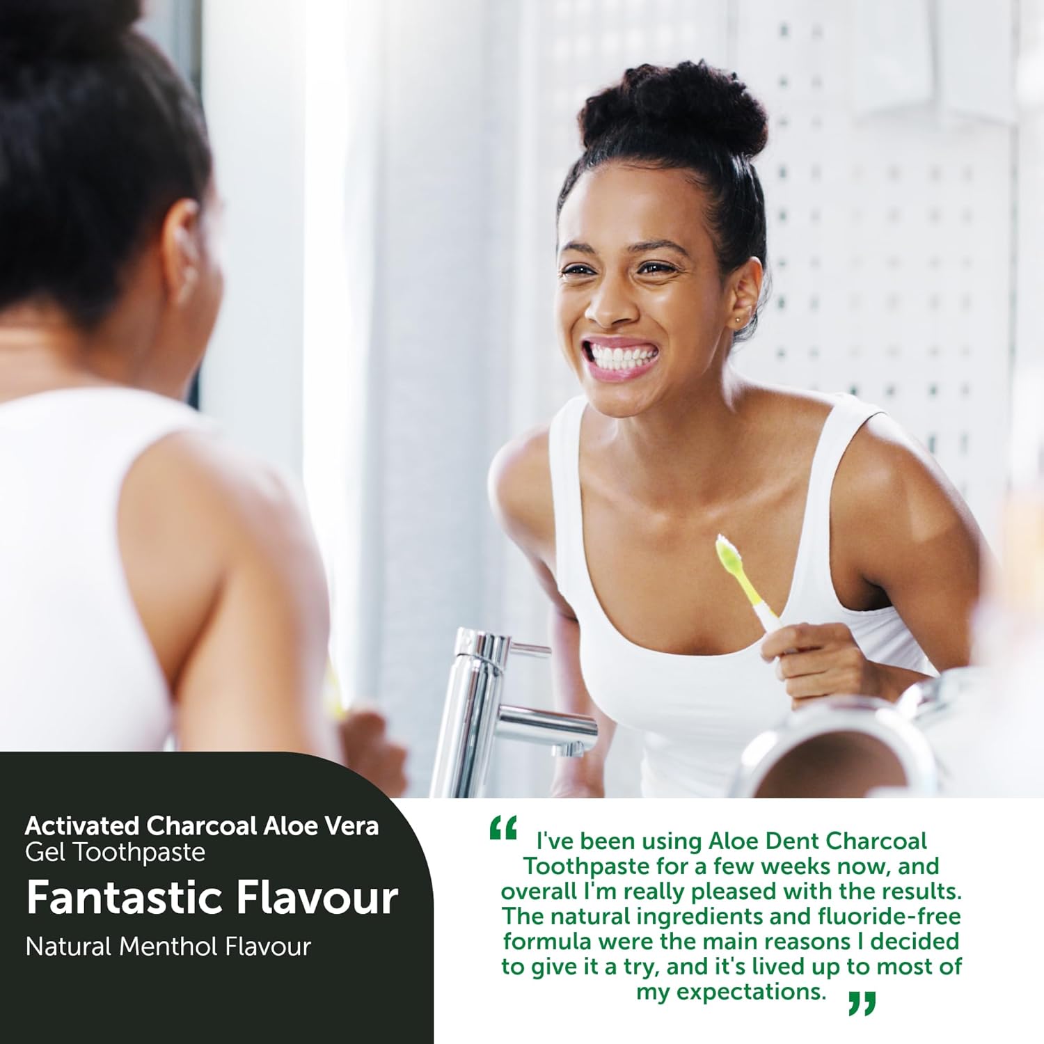 How to Use Image: Aloe Dent charcoal toothpaste brushing teeth daily use 100ml