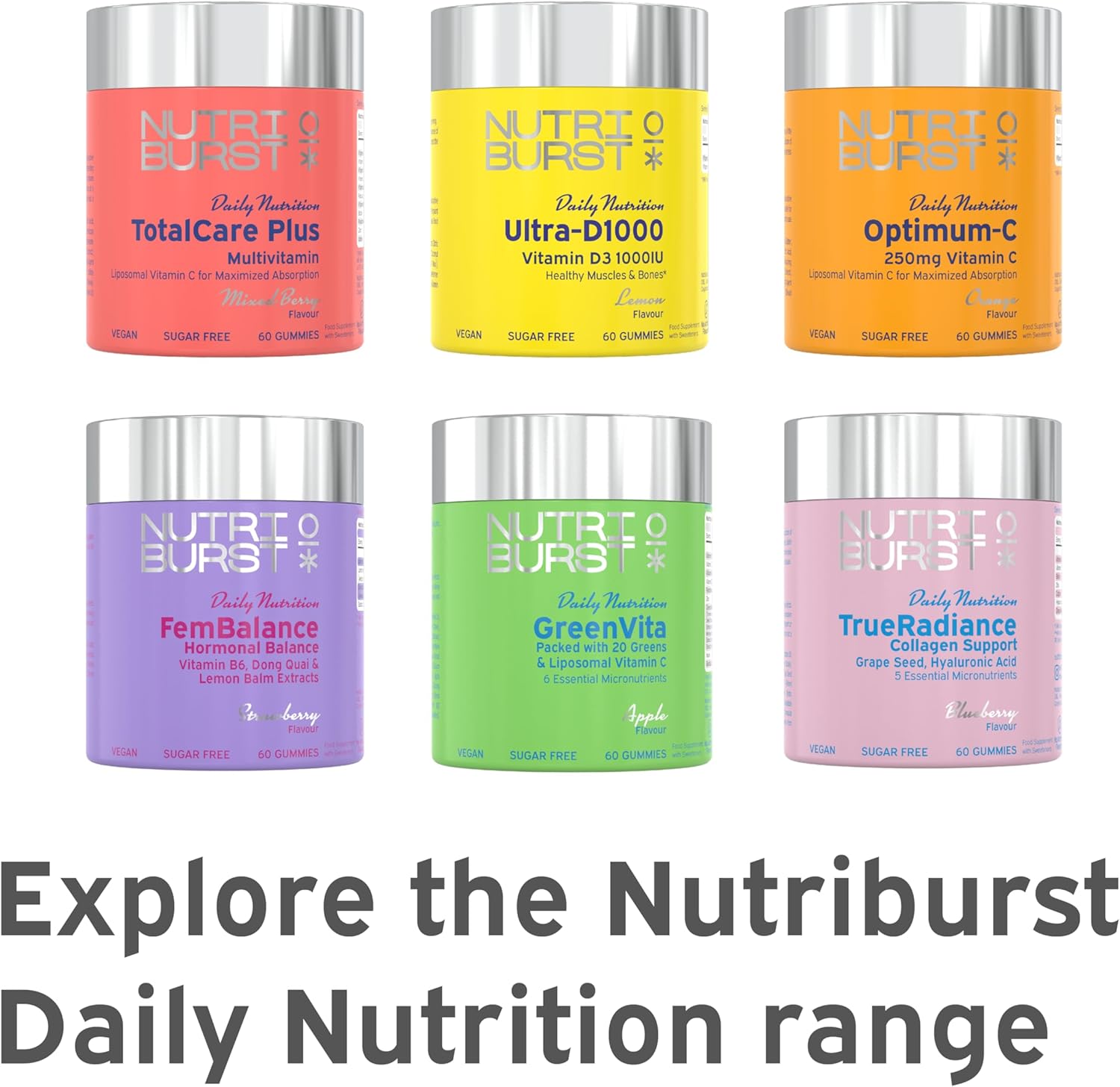 Nutriburst Biotin Power Plus 2500mcg Gummies with Vitamin C variants