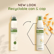 Aveeno Daily Moisturising After-Shower Mist spray can, 200ml, for sensitive skin. Old & new packaging.