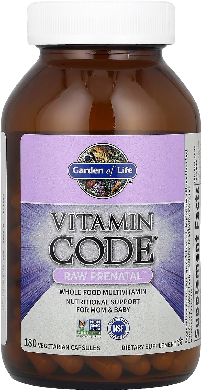 Garden of Life Vitamin Code Raw Prenatal Multivitamin bottle 180 vegan capsules