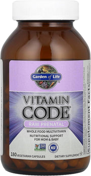 Garden of Life Vitamin Code Raw Prenatal Multivitamin bottle 180 vegan capsules