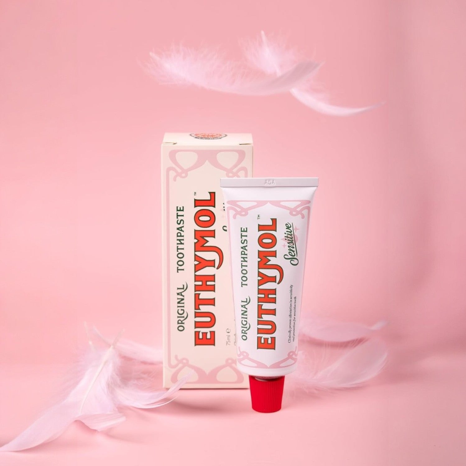 Lifestyle/use image: Euthymol toothpaste daily brushing use tube 75ml