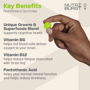 Nutriburst NutriGreens Gummies - 22 Fruit & Veg Blend with Vitamins - 60 Count