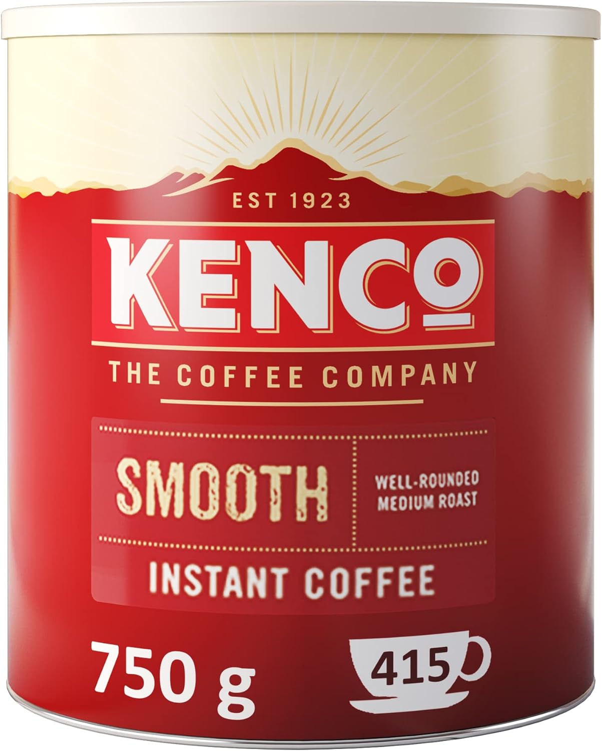 Kenco Smooth medium roast instant coffee granules tin 750g packaging front