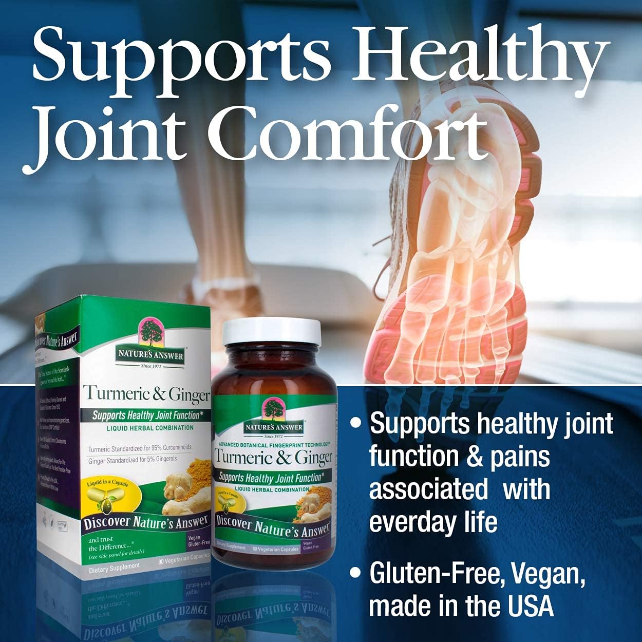 Nature's Answer Turmeric & Ginger Vegan Capsules - 90 Count