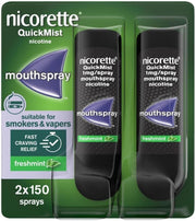 Nicorette QuickMist 1mg Freshmint nicotine mouth spray duo pack 2 x 150 sprays