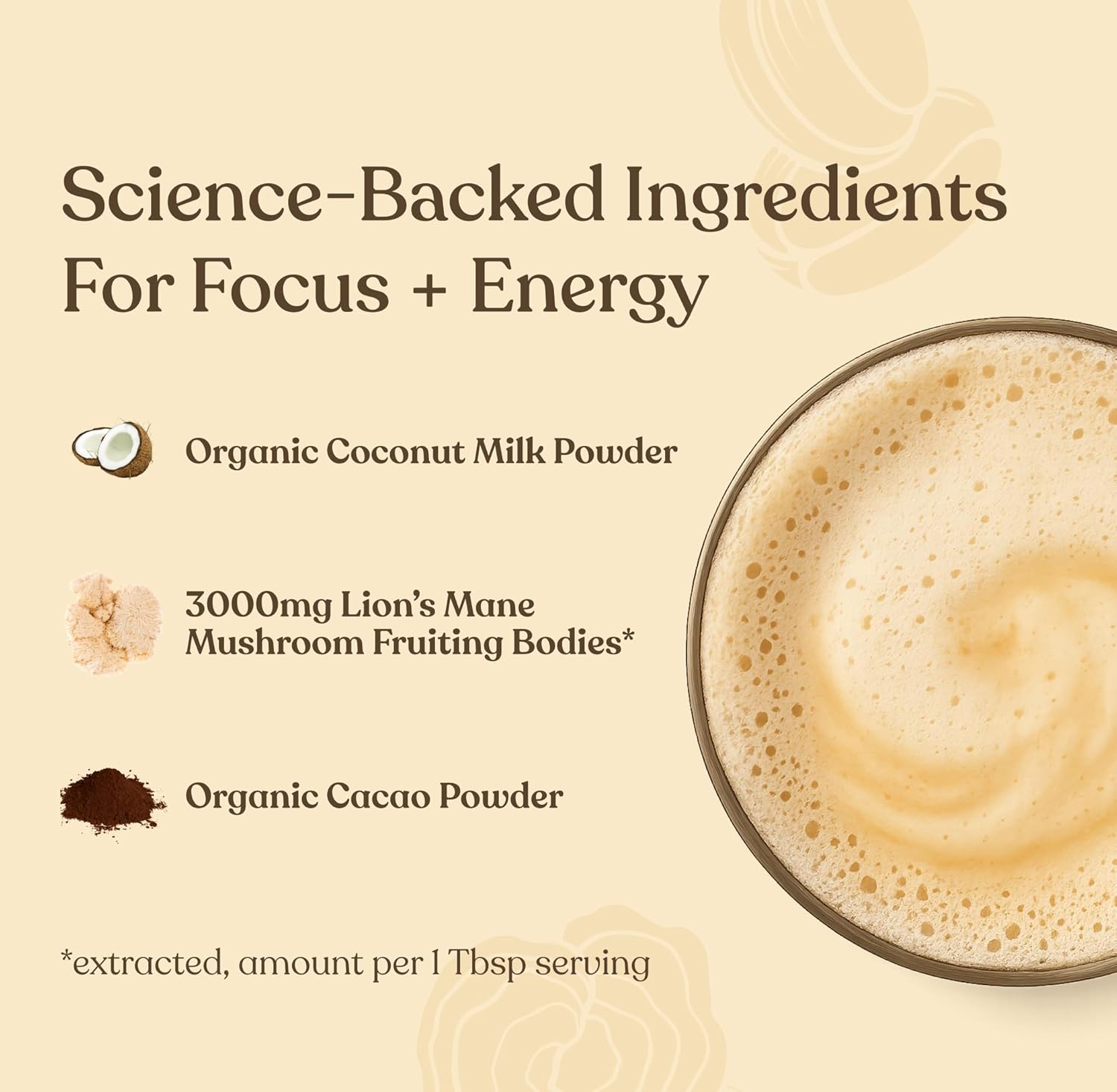 Science backed Four Sigmatic Organic Non-Dairy Creamer ingredients.