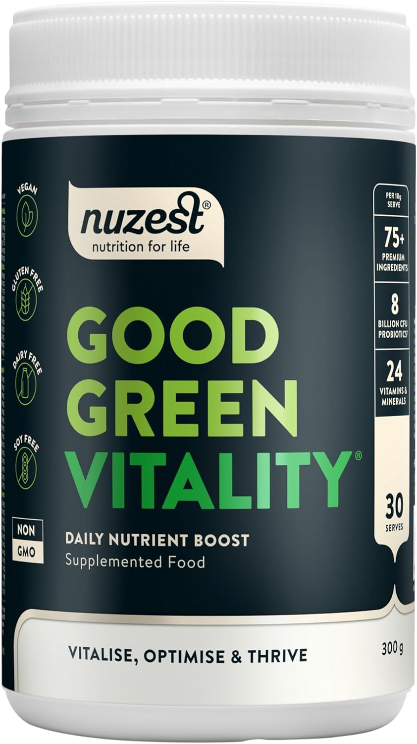 Nuzest Good Green Vitality Greens Powder Tub - Superfood Drink 300g