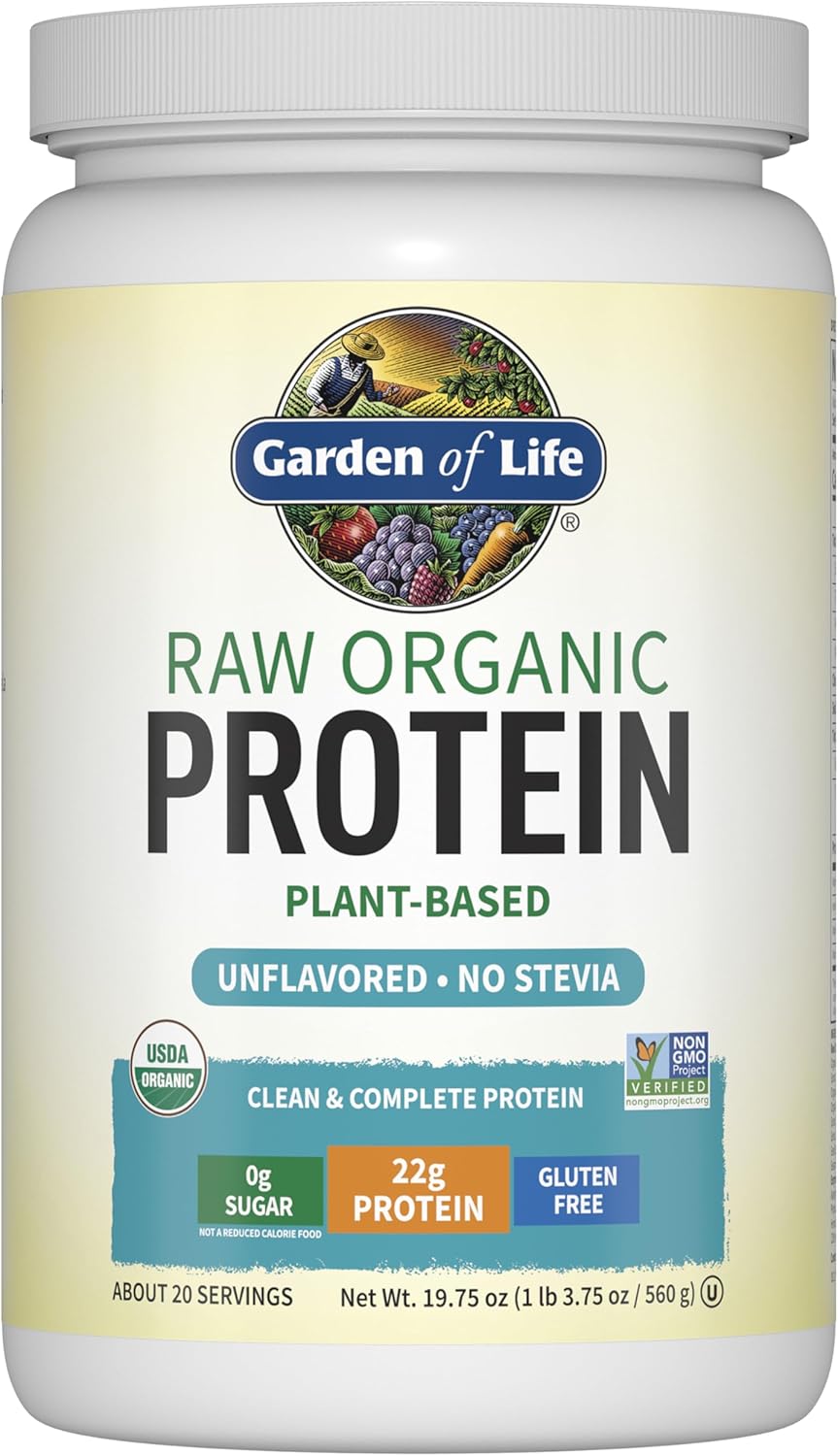 Garden of Life Raw Organic Vegan Protein Powder unflavoured tub 560g