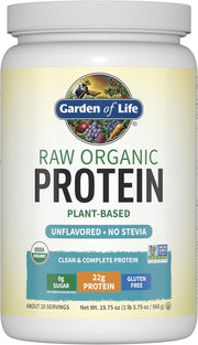 Garden of Life Raw Organic Vegan Protein Powder unflavoured tub 560g