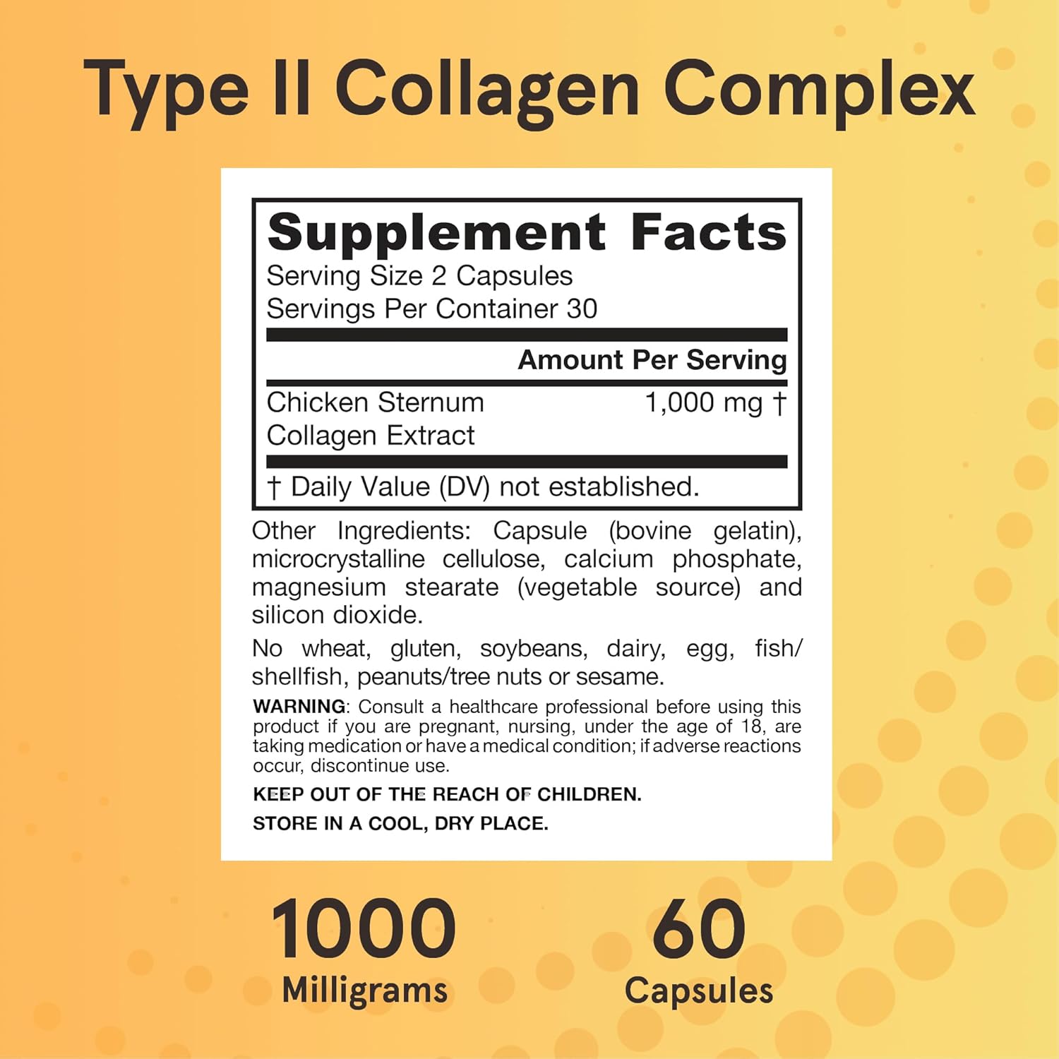 Jarrow Formulas Type II Collagen Complex 1000 mg – 60 Capsules