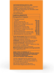 Back: Supplement facts label for Activated B Complex showing methylated B vitamins and L-theanine.