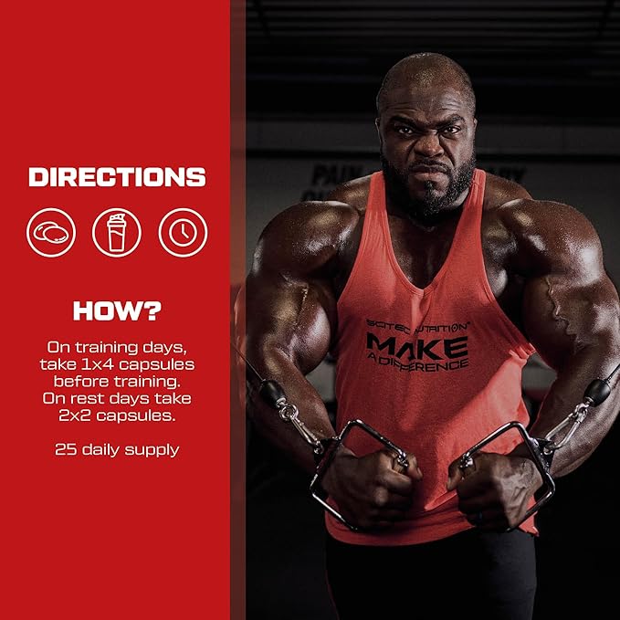 Label showing how to use  for Scitec AAKG 3200mg L-Arginine Alpha-Ketoglutarate.