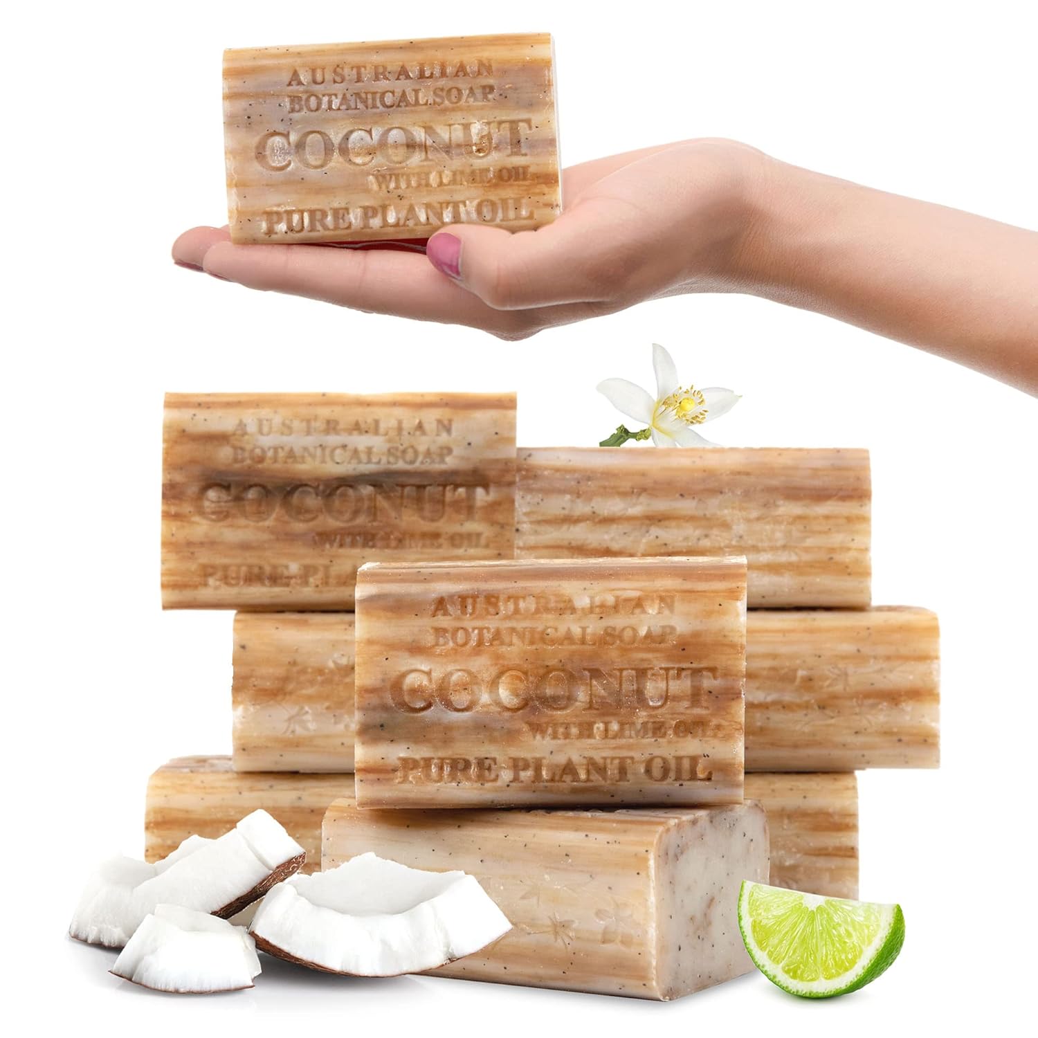 Australian Botanical Coconut with Lime Oil Soap Bar - Pack of 8