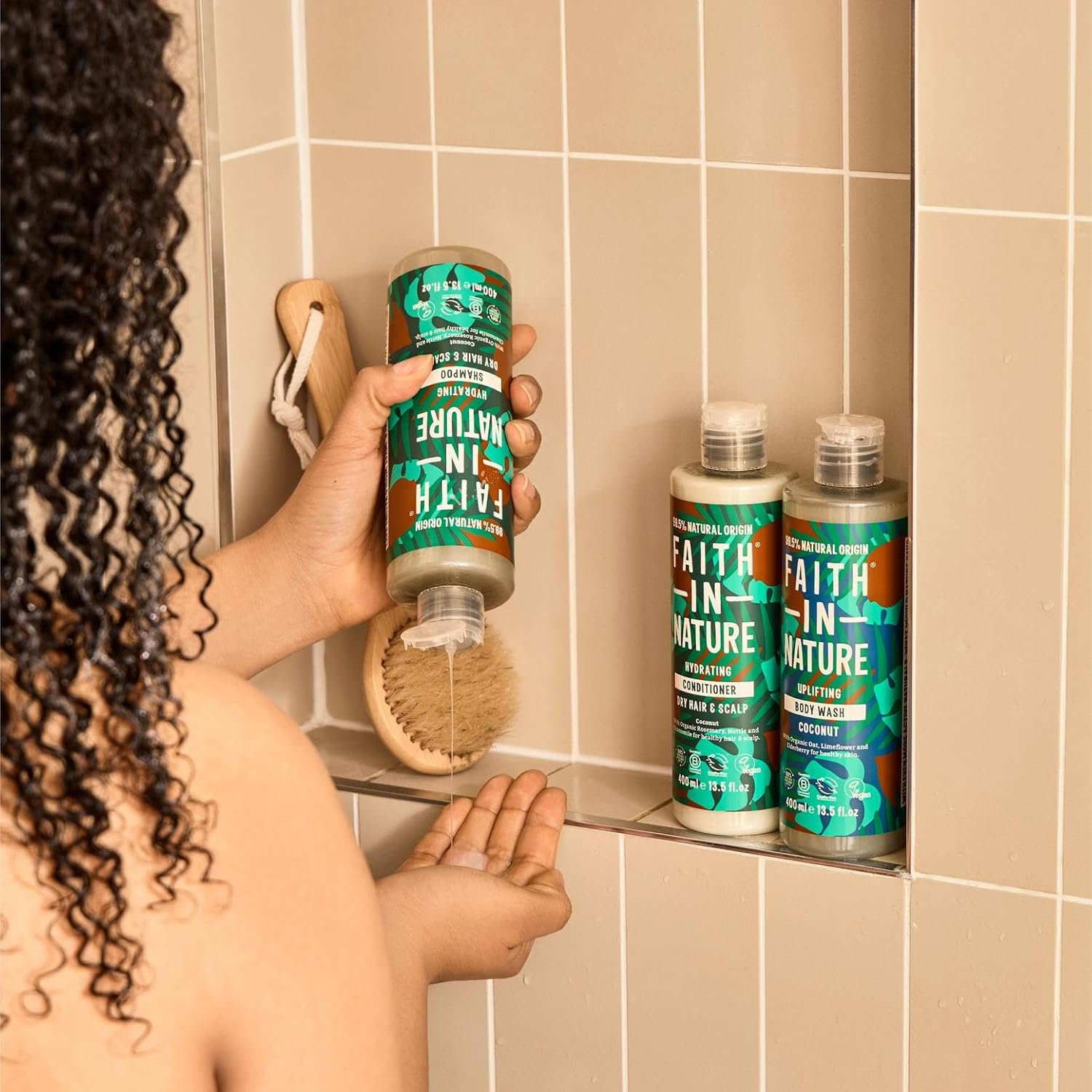 Faith In Nature Coconut Hydrating Conditioner, bottle packaging, coconut, 400ml, hair care