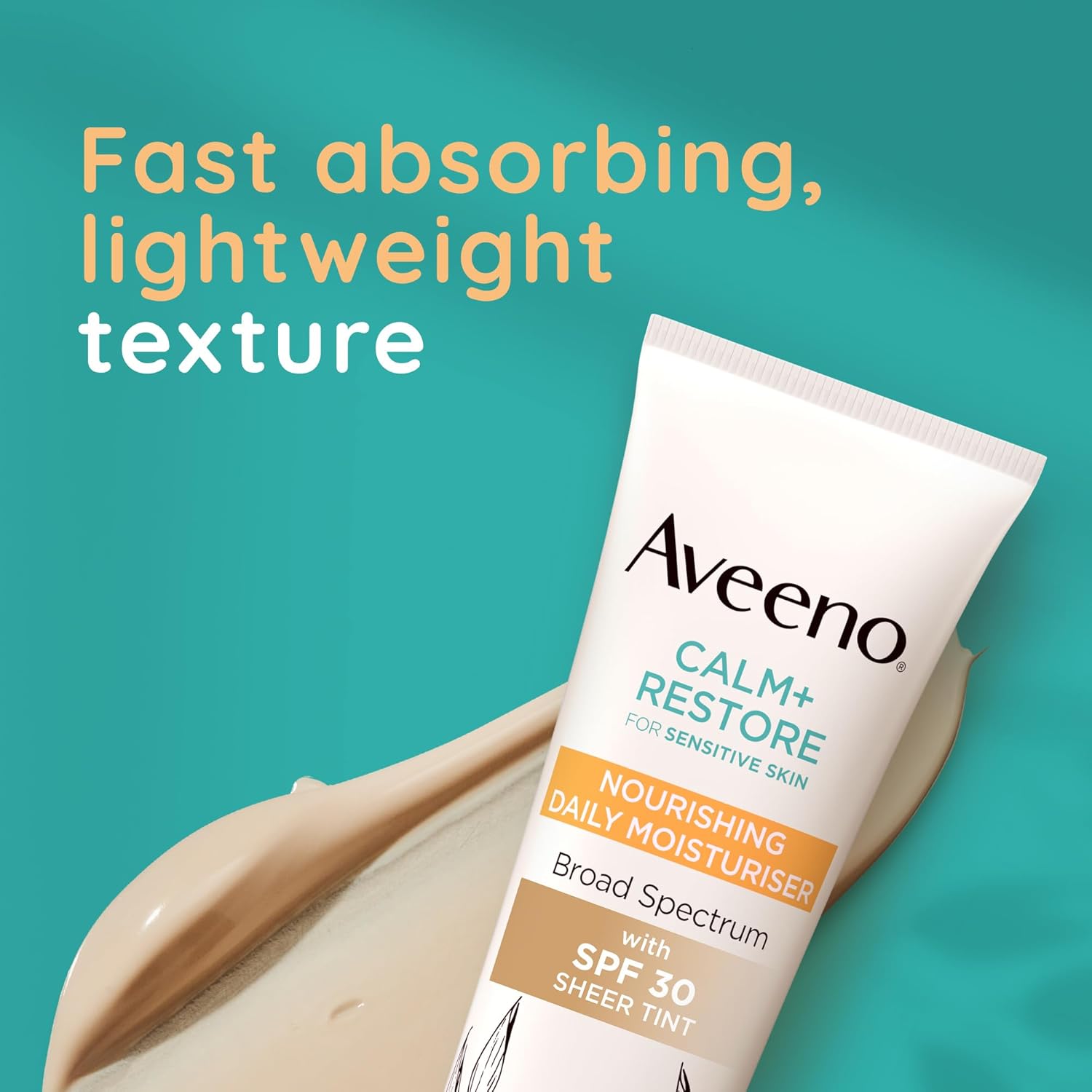 Aveeno Calm+Restore Daily Face Moisturiser with SPF 30 tube, 50ml.