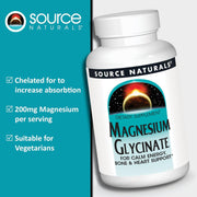 Source Naturals magnesium glycinate tablets daily use bottle 120 count