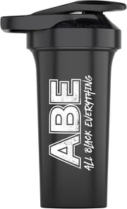 Applied Nutrition ABE All Black Everything Protein Shaker Bottle 700ml, black with white logo, on white background.