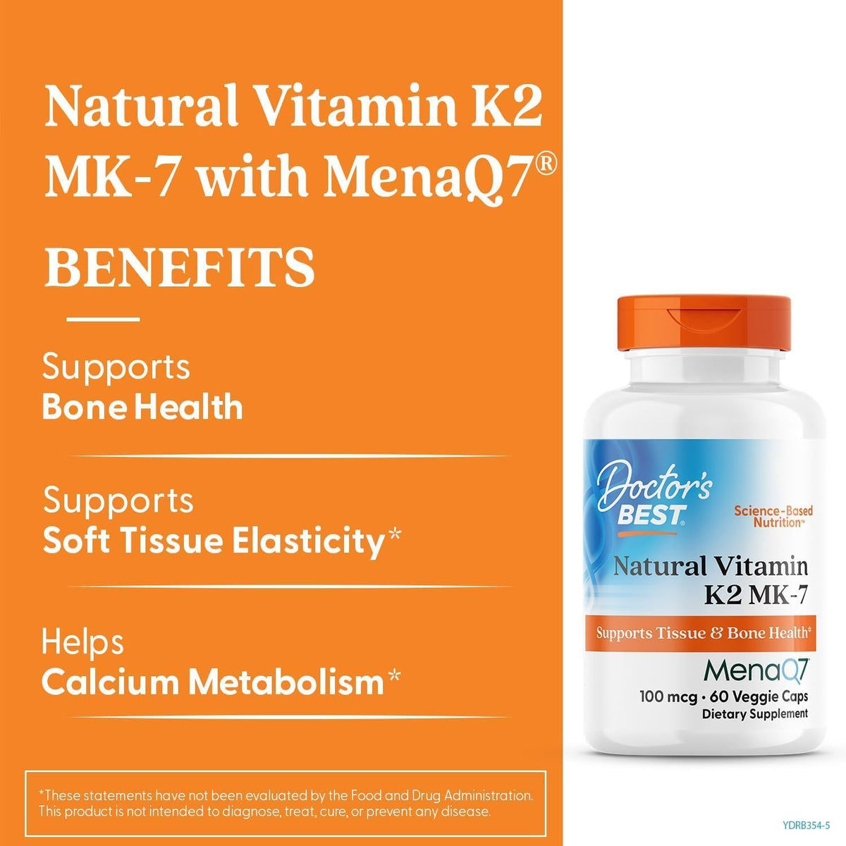Doctor's Best Natural Vitamin K2 MK-7 100mcg 60 Veggie Capsules