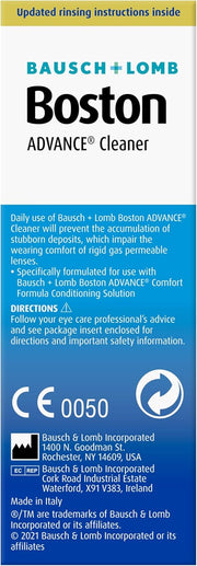 Bausch & Lomb Boston Advance Cleaner packaging with text and logos.