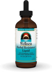 Front image: Source Naturals Wellness Herbal Resistance liquid supplement bottle 59.14ml