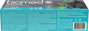 Supplement facts and ingredient list for BIOMED 98% Natural Charcoal Toothpaste.