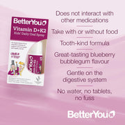 BetterYou Vitamin D + K2 Kids Oral Spray, Bubblegum & Blueberry - 15ml