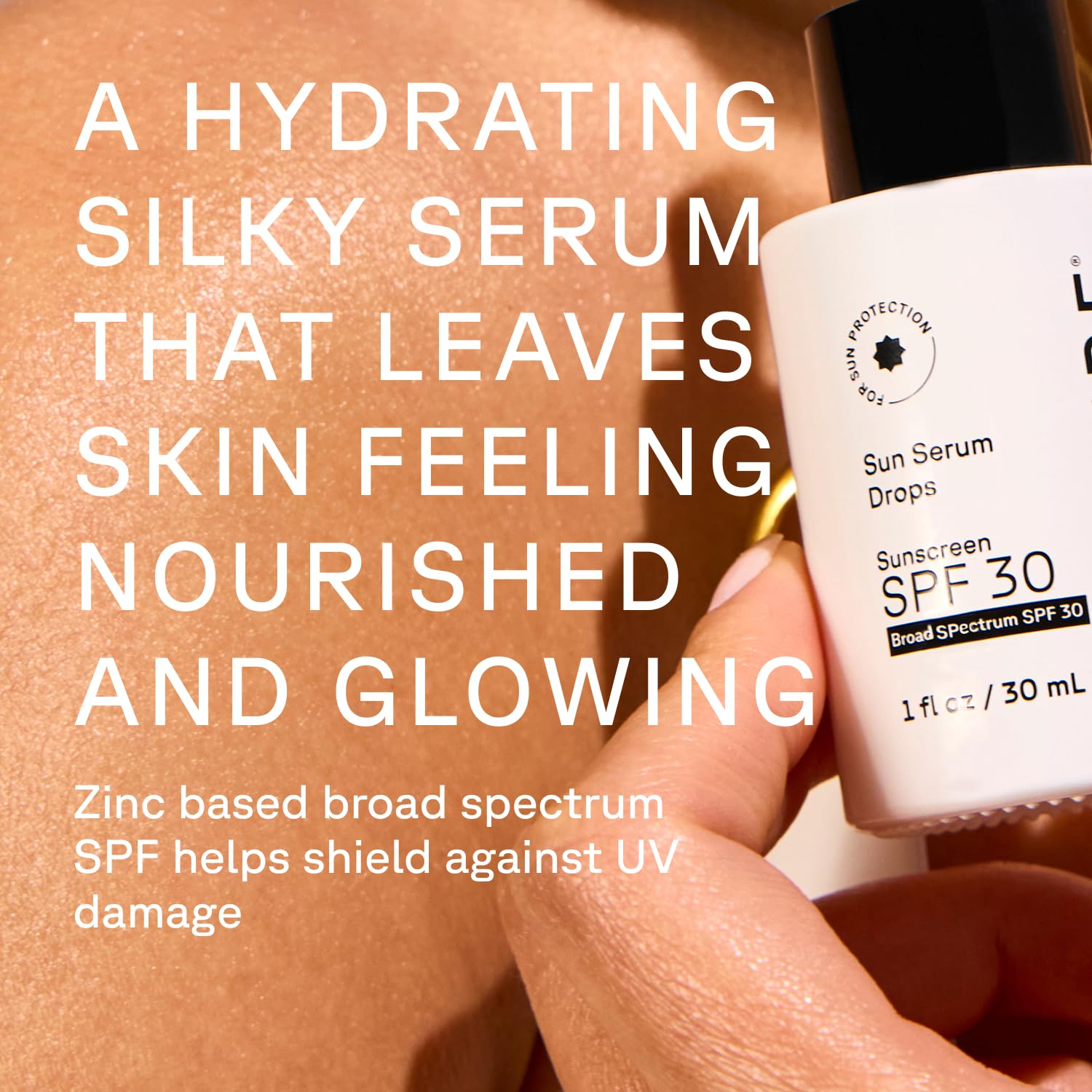 Acure Sun Serum Drops Sunscreen SPF 30 lightweight vegan sun serum 30ml lifestyle image