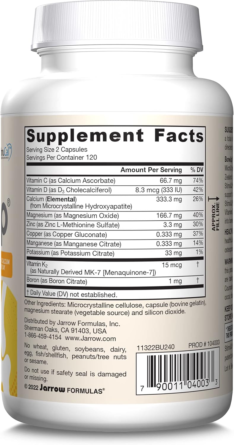 Jarrow Formulas BoneUp Calcium 1000mg 240 Capsules Pack of 2