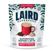 Laird Superfood non-dairy instant latte sweet and creamy front pack 227g on white background