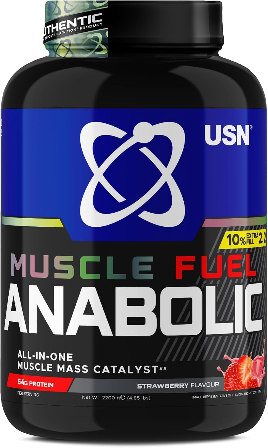 USN Muscle Fuel Anabolic 2.2kg tub, Strawberry flavour.