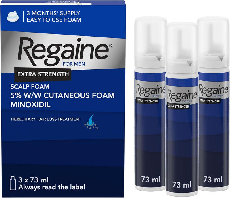 Regaine For Men Extra Strength Scalp Foam 5% Minoxidil triple pack 3 x 73ml