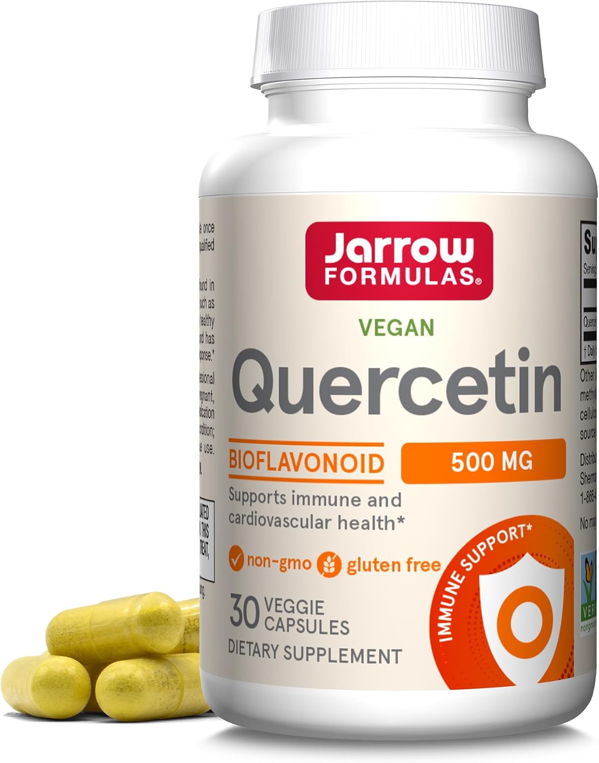Front Image: Jarrow Formulas Quercetin 500mg veggie capsules bottle 30 count