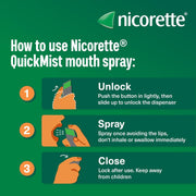 Nicorette QuickMist 1mg Freshmint nicotine spray bottle oral use 150 sprays
