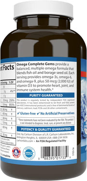 Barcode image: Carlson Omega Complete Gems omega 3 6 9 softgels barcode 180 bottle