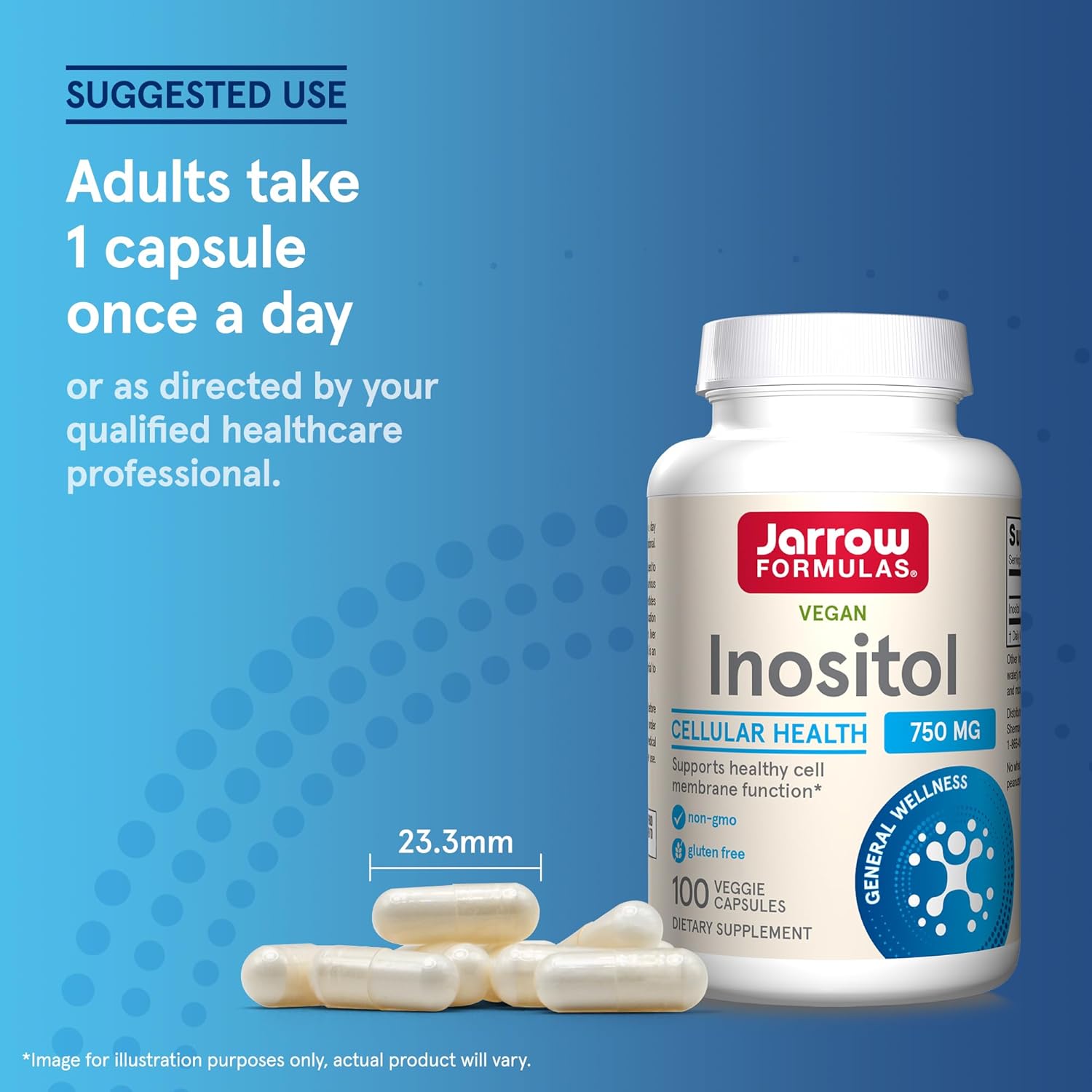 Jarrow Formulas Inositol - 750 mg – 100 Veggie Capsules