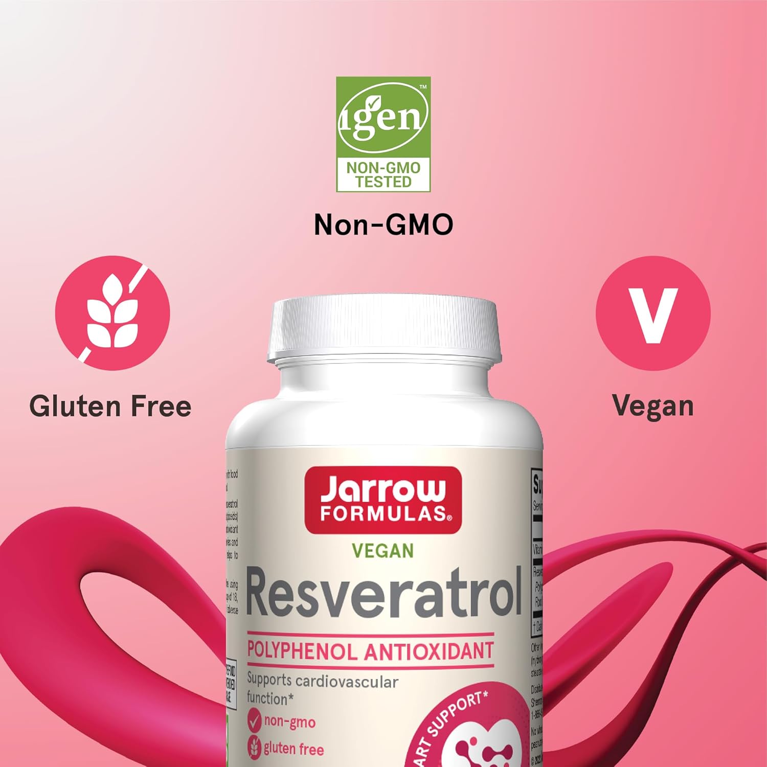 Jarrow Formulas Resveratrol 100mg Polyphenol Veggie Capsules