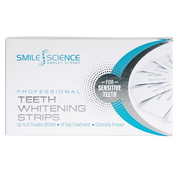 Box of Smile Science Harley Street Teeth Whitening Strips, 28 strips for home use.