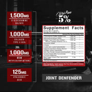 Supplement facts label for Joint Defender showing ingredient complex and usage.
