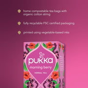 Pukka Organic Herbal Tea, Morning Berry - 20 Sachets